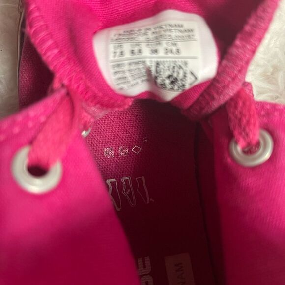 Converse CT All Star Hi Top Tri -Zip hot pink & black sparkly sneakers SZ 7.5 - Picture 12 of 12